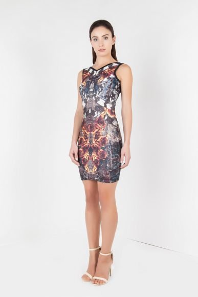 PETITE Miami bodycon mini dress in Fire Rose by Petriiski :: BombPetite.com