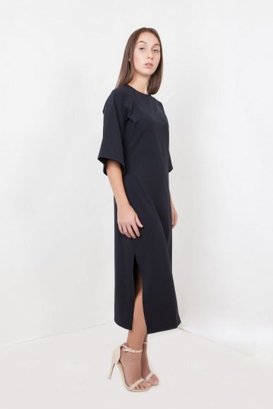 Petite Tomoto dress in navy by Narrow Arrow :: BombPetite.com