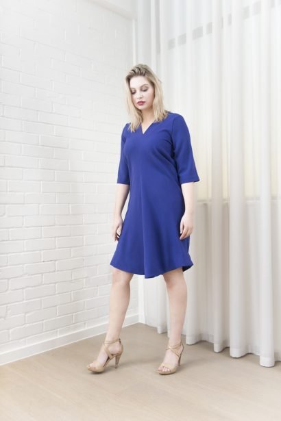 PETITE Drape Dress in Royal Blue by Bomb Petite :: BombPetite.com