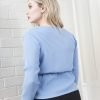 PETITE Wrap Blouse in Light Blue by Bomb Petite :: BombPetite.com