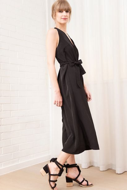 PETITE Ikigai Jumpsuit in Black by Narrow Arrow :: BombPetite.com