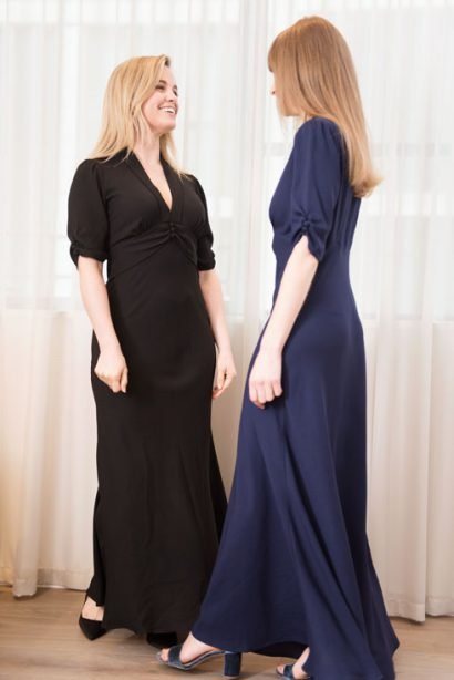 nancy-mac-petite-sable-maxi-dress-in-black-blue-navy :: BombPetite.com