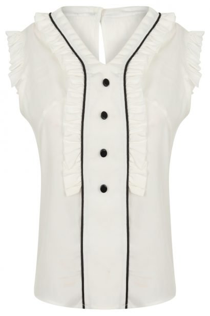 Gemma Blouse in White by Petriiski Fashion :: BombPetite.com